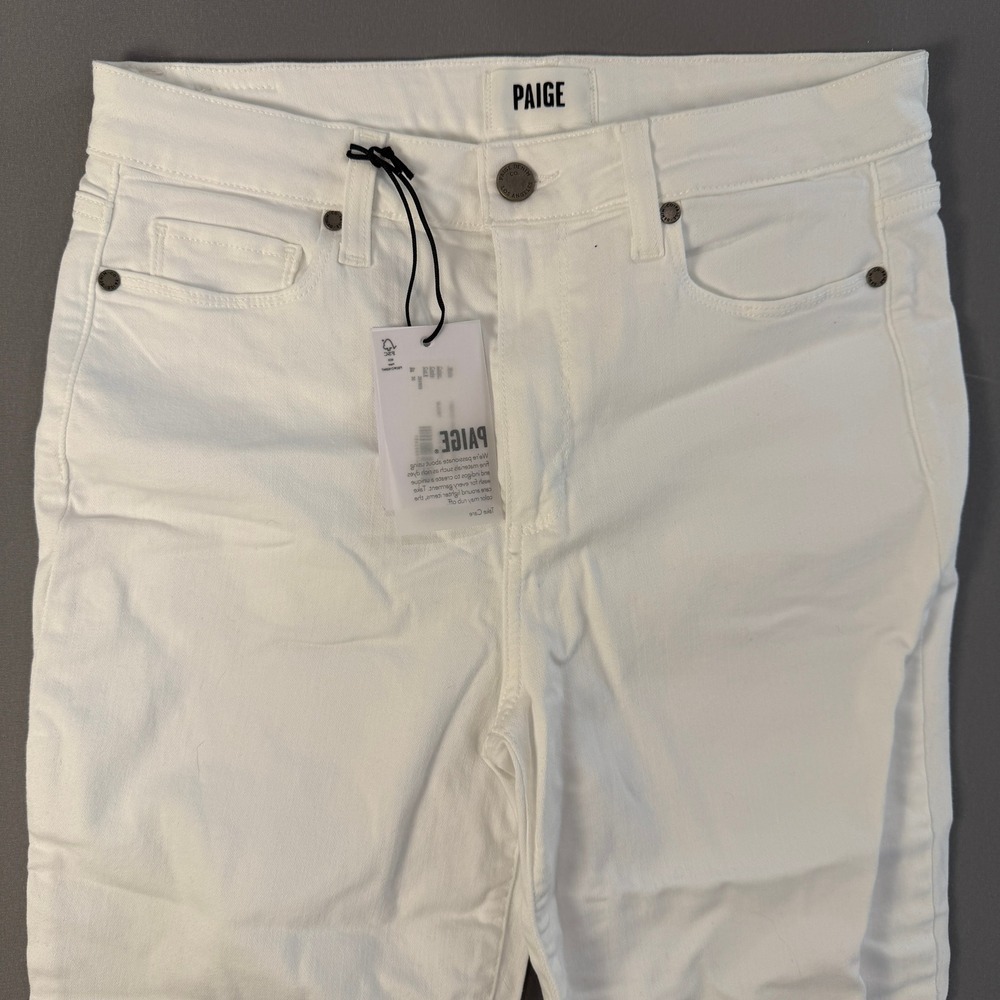 PAIGE Jacqueline Crop Optic White Jeans Size 30 New‎ Womens Denim Pants - Picture 5 of 9